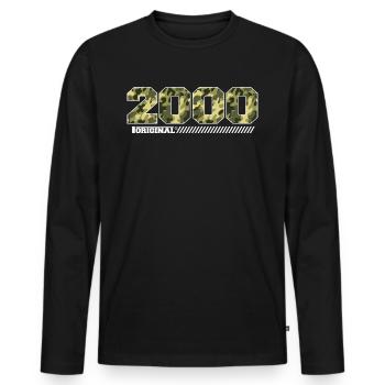 Cadeau Anniversaire 2000 Vintage 2000 Armée - T-shirt manches longues Premium bio Homme - noir - Devant - Nico (187cm)