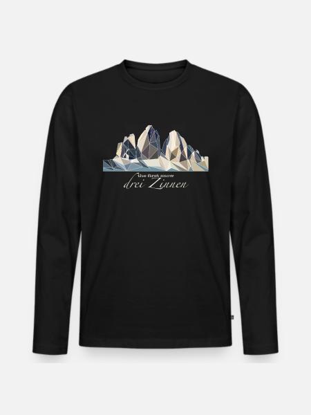 3 Zinnen - Männer Premium Bio Langarmshirt - Schwarz