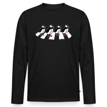 Papageitaucher Papageientaucher Puffin - T-shirt manches longues Premium bio Homme - noir - Devant - Nico (187cm)