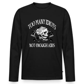 Viking Skull Skull Axe Valhalla - T-shirt manches longues Premium bio Homme - noir - Devant - Nico (187cm)