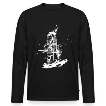 Guerreir Samurai Japan Vater-Sohn-Geschenk - Männer Premium Bio Langarmshirt - Schwarz - Vorne - Nico (187cm)