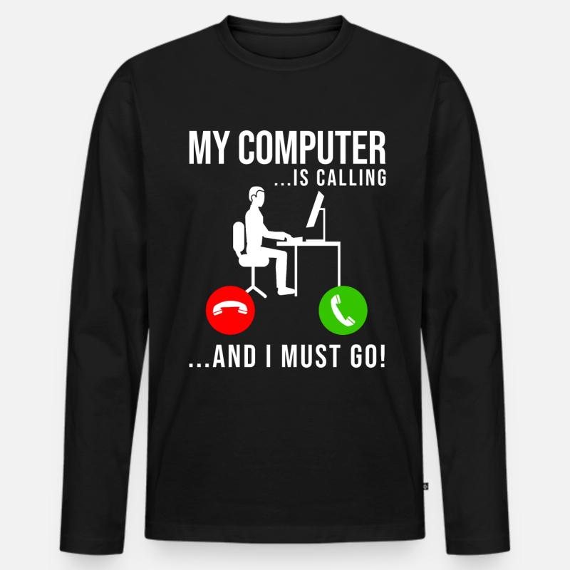 Codeur Développeur Programmeur Codage informatique informatique T-shirt manches longues Premium bio Homme