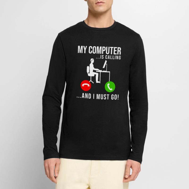 Codeur Développeur Programmeur Codage informatique informatique T-shirt manches longues Premium bio Homme
