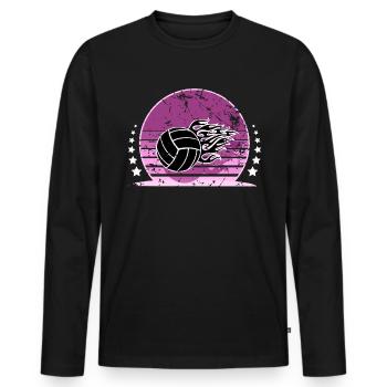Volleyball - Männer Premium Bio Langarmshirt - Schwarz - Vorne - Nico (187cm)