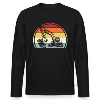 Excavator - Men's Premium Organic Long Sleeve Shirt - black - Front - Nico (187cm)