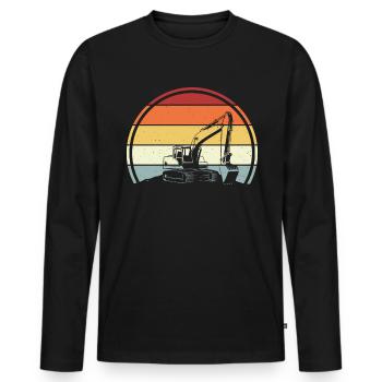 Excavatrice - T-shirt manches longues Premium bio Homme - noir - Devant - Nico (187cm)