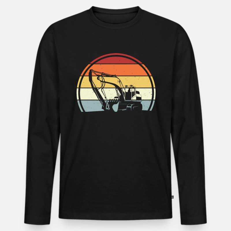 Bagger - Männer Premium Bio Langarmshirt - Schwarz