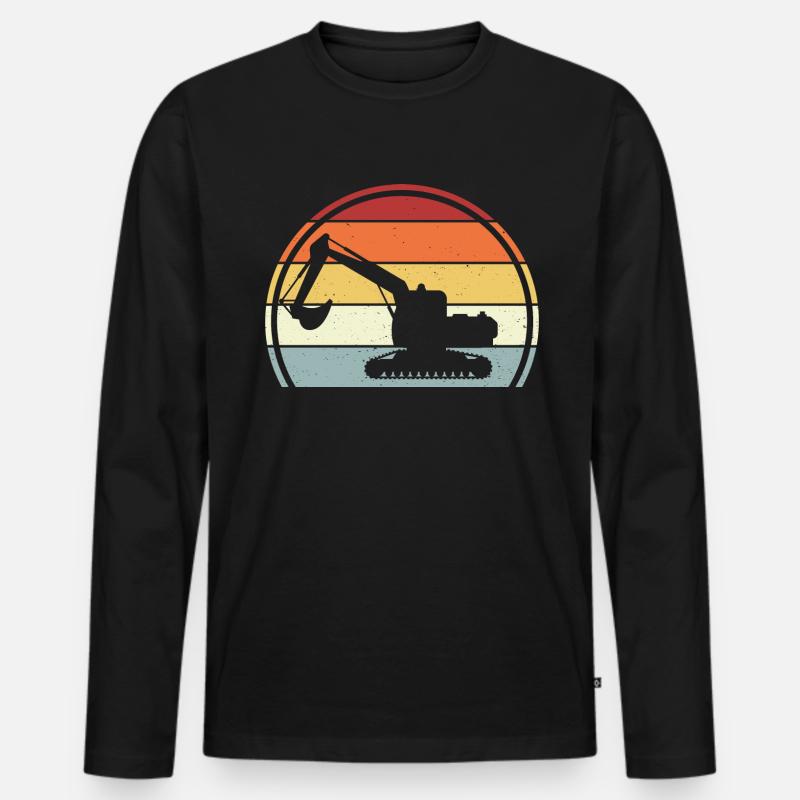Bagger - Männer Premium Bio Langarmshirt - Schwarz