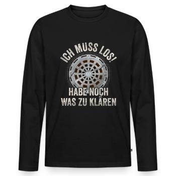Abwassertechniker was klären Abwasser Kläranlage - Männer Premium Bio Langarmshirt - Schwarz - Vorne - Nico (187cm)
