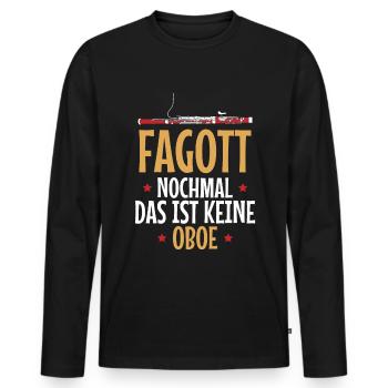 Fagott das ist keine Oboe Fagottist - Männer Premium Bio Langarmshirt - Schwarz - Vorne - Nico (187cm)