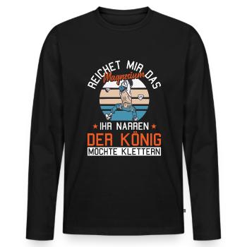 Klettern reichet mir Magnesium Kletterer Bouldern - Männer Premium Bio Langarmshirt - Schwarz - Vorne - Nico (187cm)
