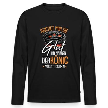 Dutch Oven Dopfen Glut BBQ Feuertopf - Männer Premium Bio Langarmshirt - Schwarz - Vorne - Nico (187cm)