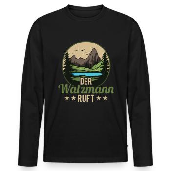 Der Watzmann ruft Berchtesgaden Gipfel Wandern - Männer Premium Bio Langarmshirt - Schwarz - Vorne - Nico (187cm)