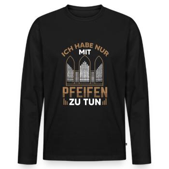 Orgelspieler Orgel Pfeifenorgel Organist - Männer Premium Bio Langarmshirt - Schwarz - Vorne - Nico (187cm)