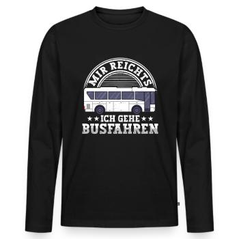 Busfahrer mir reichts ich gehe busfahren Bus - Männer Premium Bio Langarmshirt - Schwarz - Vorne - Nico (187cm)