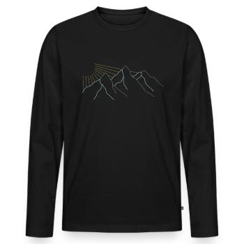 Mountain Sun Nature Nature Nature Motif Nature - Men's Premium Organic Long Sleeve Shirt - black - Front - Nico (187cm)