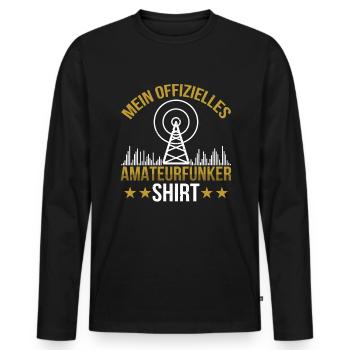 Amateurfunk Funkgerät mein Amateurfunker - Männer Premium Bio Langarmshirt - Schwarz - Vorne - Nico (187cm)