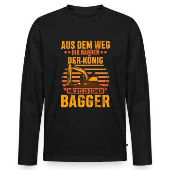 Baustelle aus dem Weg Bauleiter Retro - Männer Premium Bio Langarmshirt - Schwarz - Vorne - Nico (187cm)
