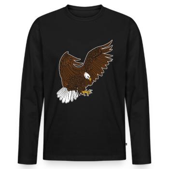 Bald Eagle - Men's Premium Organic Long Sleeve Shirt - black - Front - Nico (187cm)