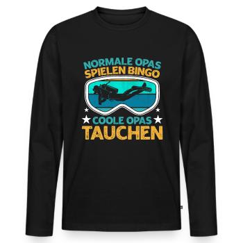 Coole Opas tauchen Taucher - Männer Premium Bio Langarmshirt - Schwarz - Vorne - Nico (187cm)