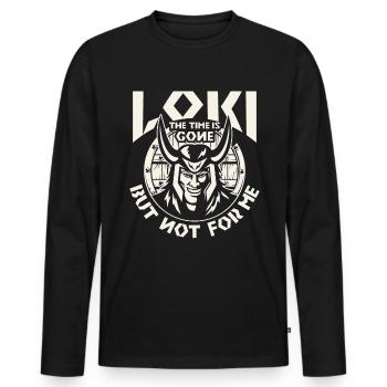Wikinger Loki time is gone nordische Gott - Männer Premium Bio Langarmshirt - Schwarz - Vorne - Nico (187cm)