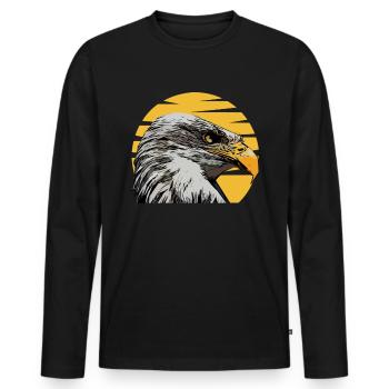Bald Eagle - Men's Premium Organic Long Sleeve Shirt - black - Front - Nico (187cm)
