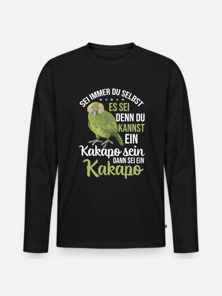 Sei ein Kakapo Papagei - Männer Premium Bio Langarmshirt - Schwarz