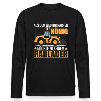 Radlader aus dem Weg Radladerfahrer - Männer Premium Bio Langarmshirt - Schwarz - Vorne - Nico (187cm)