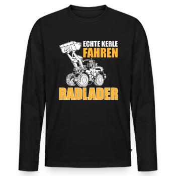 Echte Kerle Radlader Radladerfahrer - Männer Premium Bio Langarmshirt - Schwarz - Vorne - Nico (187cm)