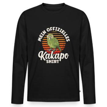 Papagei retro mein offizielles Kakapo - Männer Premium Bio Langarmshirt - Schwarz - Vorne - Nico (187cm)