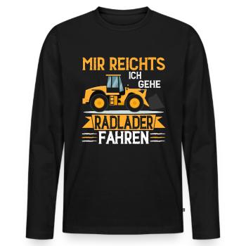 Ich gehe Radlader fahren Radladerfahrer - Männer Premium Bio Langarmshirt - Schwarz - Vorne - Nico (187cm)