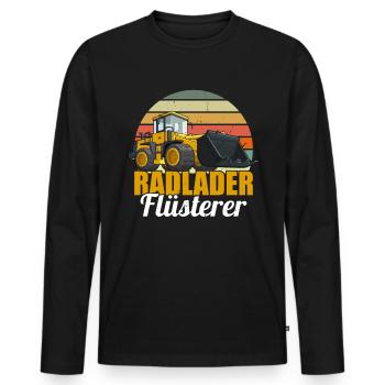 Radlader Flüsterer Retro Radladerfahrer - Männer Premium Bio Langarmshirt - Schwarz - Vorne - Nico (187cm)