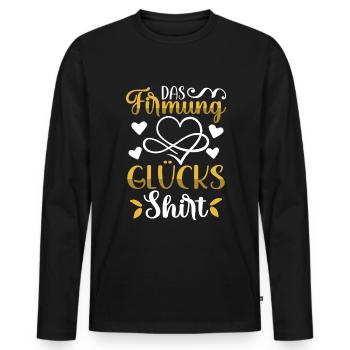 Das Firmung Glücks - Männer Premium Bio Langarmshirt - Schwarz - Vorne - Nico (187cm)