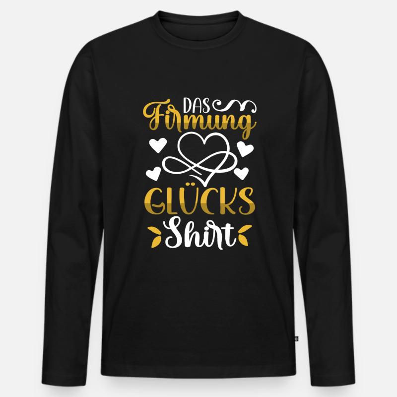 Das Firmung Glücks - Männer Premium Bio Langarmshirt - Schwarz