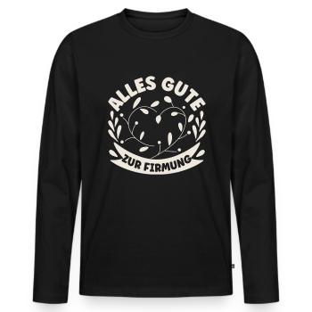 Alles Gute zur Firmung Firmling - Männer Premium Bio Langarmshirt - Schwarz - Vorne - Nico (187cm)