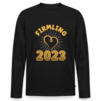 Firmling 2023 Firmung - Männer Premium Bio Langarmshirt - Schwarz - Vorne - Nico (187cm)