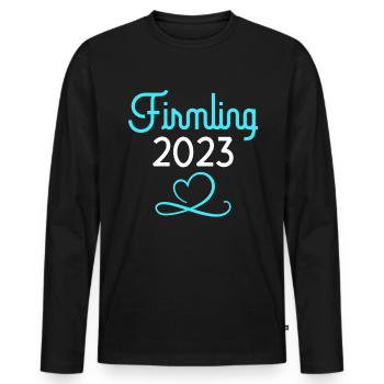 Firmling 2023 Firmung - Männer Premium Bio Langarmshirt - Schwarz - Vorne - Nico (187cm)