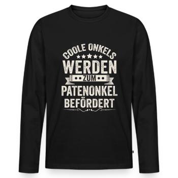 Coole Onkels werden Patenonkel Taufpate - Männer Premium Bio Langarmshirt - Schwarz - Vorne - Nico (187cm)