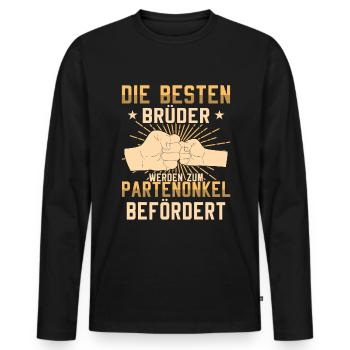 Die Besten Brüder werden Patenonkel Taufpate - Männer Premium Bio Langarmshirt - Schwarz - Vorne - Nico (187cm)