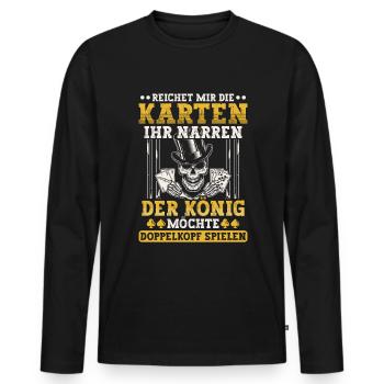 Doppelkopf reichet mir die Karten Kartenspiel - Männer Premium Bio Langarmshirt - Schwarz - Vorne - Nico (187cm)