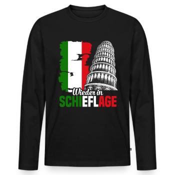 Schiefe Turm Pisa wieder in Schieflage Italien - Männer Premium Bio Langarmshirt - Schwarz - Vorne - Nico (187cm)
