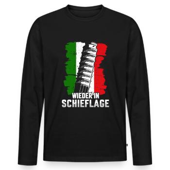 Schiefe Turm Pisa wieder in Schieflage Italien - Männer Premium Bio Langarmshirt - Schwarz - Vorne - Nico (187cm)