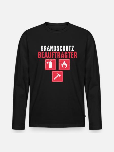 Brandschutzbeauftragter Brandschutz Beruf - Männer Premium Bio Langarmshirt - Schwarz