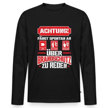 Redet Brandschutz Brandschutzbeauftragter - Männer Premium Bio Langarmshirt - Schwarz - Vorne - Nico (187cm)