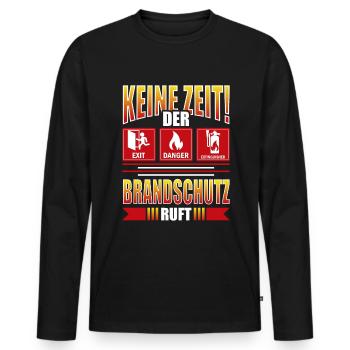 Der Brandschutz ruft Brandschutzbeauftragter - Männer Premium Bio Langarmshirt - Schwarz - Vorne - Nico (187cm)