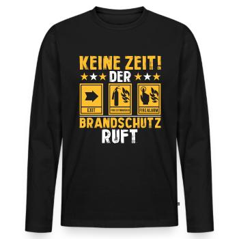 Der Brandschutz ruft Brandschutzbeauftragter - Männer Premium Bio Langarmshirt - Schwarz - Vorne - Nico (187cm)