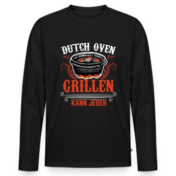 Dutch Oven grillen kann jeder Dopfen - Männer Premium Bio Langarmshirt - Schwarz - Vorne - Nico (187cm)