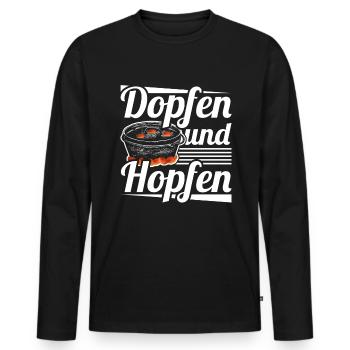 Dutch Oven Dopfen und Hopfen Outdoor - Männer Premium Bio Langarmshirt - Schwarz - Vorne - Nico (187cm)