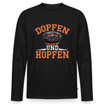Dutch Oven Dopfen und Hopfen Outdoor - Männer Premium Bio Langarmshirt - Schwarz - Vorne - Nico (187cm)