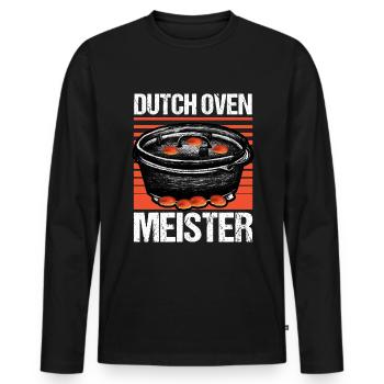 Dutch Oven Meister Dopfen Outdoor - Männer Premium Bio Langarmshirt - Schwarz - Vorne - Nico (187cm)